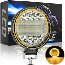 2 Adet 72W 12-24 Volt Yuvarlak Angel Spot Far Oto Çalışma Lambası Atv Kamyon Tır Traktör Offroad