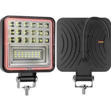 Off Road 12-24 Volt Kare Sis Farı Drl Kırmızı 4 Inç 126 W Oto Çalışma Lambası
