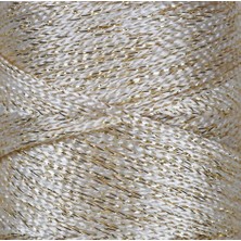 Loren Macrame Sparkle Simli Krem El Örgü İpi - Rm