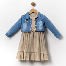 Mnk Baby & Kids Kot Ceketli Kız Çocuk Elbise MNK2119