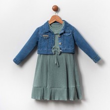 Mnk Baby & Kids Kot Ceketli Kız Çocuk Elbise MNK2119