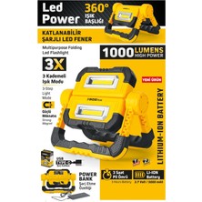 Sgs 5057 Şarjlı LED Çalışma Lambası-Power Bank 1000 Lümen 3.7 Volt/ 5000 Mah