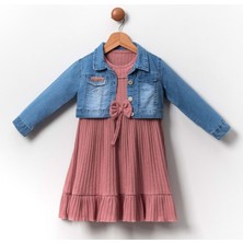 Mnk Baby & Kids Kot Ceketli Kız Çocuk Elbise MNK2119