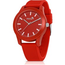 Polo Air Silikon Kordon Unisex Bay-Bayan Spor Kol Saati Kırmızı Renk PL-1510B3X