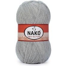 Nako Süper Inci Narin 195 Açık Gri Melanj (5 Adet) Örgü Ipi