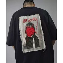 Amor Man Büyük Beden Özel Tasarım Sanatsal Sırt Baskılı Battal Ter Tutmaz Yazlık Erkek  T-Shirt