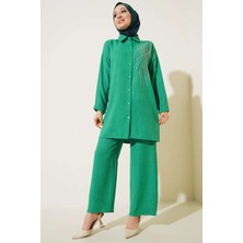 Önü Taşlı Keten Takım