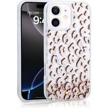 ZORE iPhone 11 Uyumlu Kılıf Sıvılı Simli Baskılı Şeffaf Arka Yüzey Mossa Silikon Kapak-Pembe