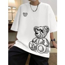 Amor Man Büyük Beden Özel Tasarım Ayıcık Baskı Ter Tutmaz Battal Yazlık Erkek T-Shirt