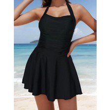 Curve Büzgülü Toparlayıcı Incelten Etkili Drapeli Sortlu Elbise Etek Mayo