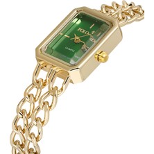 Polo Air Vintage Zincir Kordon Kadın Kol Saati Gold Yeşil PL-1503B3X