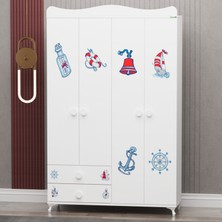 Yıldız 4 Kapaklı 2 Çekmeceli Dolap  - Denizci