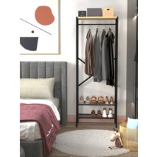 L'occi Concept Ludlow 3 Raflı Metal Elbise Askılığı Ayakkabılık Portmanto LU15-SM
