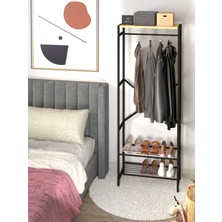 L'occi Concept Ludlow 3 Raflı Metal Elbise Askılığı Ayakkabılık Portmanto LU15-SM