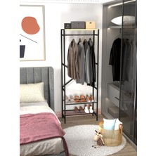 L'occi Concept Ludlow 3 Raflı Metal Elbise Askılığı Ayakkabılık Portmanto LU15-SM