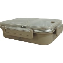 Aryıldız Bento Dikdörtgen 3 Bölmeli Lunch Box Yemek Termosu Kahverengi 1000 ml