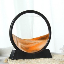 Milena Life 7' Inç Turuncu Renk Dekoratif Yuvarlak Kum Saati Çöl Temalı Şık Kum Saati 18 x 17 cm