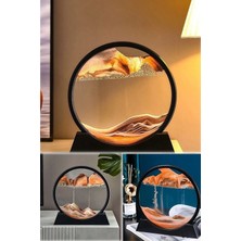 Milena Life 7' Inç Turuncu Renk Dekoratif Yuvarlak Kum Saati Çöl Temalı Şık Kum Saati 18 x 17 cm