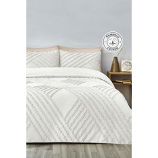 Evlen Home Collection Pamuklu Nora Kabartmalı Yatak Örtüsü Takımı Tek Kişilik Günlük Boho 2 Parça Elyaf Dolgulu