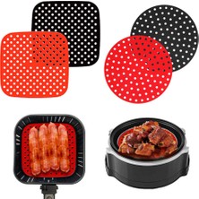 Lianghao Shopb N 8kırmızı Yuvarlak Stilde Yeniden Kullanılabilir Silikon Hava Fritöz Lider Fritöz Matı Anti-Yapışkan Pişirme Matı Mutfak Aracı Pastane Fırın Matı Kek Izgara Tabak (Yurt Dışından)