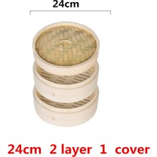 Lianghao Shopb 24CM 2 Katlı 1 Kapak Stili Bambu Buharlı Balık Pilav Sebze Atıştırma Sepeti Seti Mutfak Pişirme Araçları Kafes Veya Kafes Kapağı Pişirme Tenceresi Pişirme (Yurt Dışından)