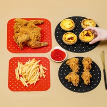 Lianghao Shopb A-KARE-SIYAH21.5CM Stili Hava Fritözü Liner Hava Fritözü Mat Gıda Sınıfı Yapışmaz Silikon Fritöz Sepeti Için -Inç Hava Fritözleri Buharlı Pişiriciler Mutfak Aksesuarları (Yurt Dışından)