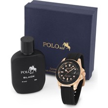 Mercan Takvim Erkek Kol Saati ve Parfüm Seti Hediyelik Kutusunda Set Siyah Bakır PL-0943E3