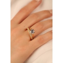 ÇGK KUYUMCULUK  Twin Tektaş Altın Yüzük CGKYZK0322