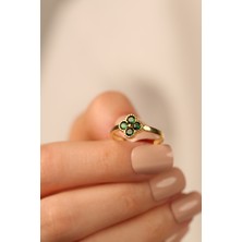 ÇGK KUYUMCULUK  Minimal Yonca Altın Yüzük CGKYZK0326