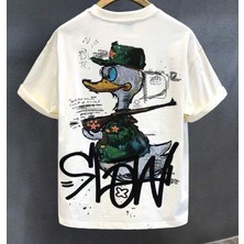 Amor Man Büyük Beden Özel Tasarım Slow Duck Baskılı Battal Yazlık Erkek T-Shirt