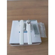 Std Pimapen Alüminyum Çiftli Kilitli Anahtarlı Beyaz Kapı Kolu