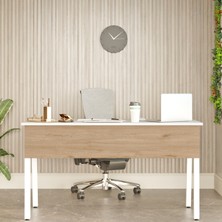 Robin Home Oslo Metal Çalışma Masası Ofis Masası Çekmeceli 140 cm  Sepet-Beyaz