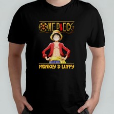 Pixxa One Piece Monkey D. Luffy %100 Pamuklu Bisiklet Yaka T-Shirt Model 22