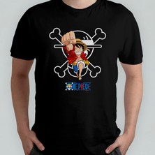 Pixxa One Piece Monkey D. Luffy %100 Pamuklu Bisiklet Yaka T-Shirt Model 26