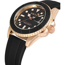 Mercan Takvim Slikon Kordon Erkek Kol Saati Siyah Bakır Renk PL-0942E3X