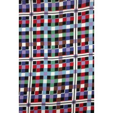 Geometrik Desenli Dijital Baskılı Şifon Saten Kumaş / En 1,50  cm  - Elbise , Perde ve Kırlent