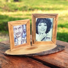 Doğal Ahşap 2'li Dikey Dekoratif Fotoğraf Çerçevesi