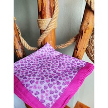 Hürrem Kız Çocuk Mini Pembe Kalp Temalı 80*80 cm Çocuk Eşarp