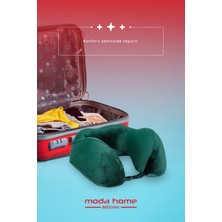 Moda Home Bedding Visco Ortopedik Seyahat Yastığı-Visco Yastık,çıkarılabilir Kılıf, Lüks Seyahat Yastığı Yeşil
