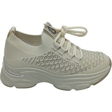 Guja Kadın Bej Triko Sneaker Spor Ayakkabı