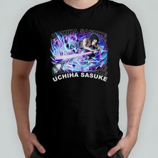 Pixxa Naruto - Sasuke Uchiha %100 Pamuklu Bisiklet Yaka T-Shirt Model 5