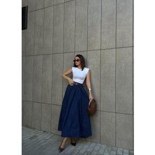 Minaaise LB Laluna Butik Kadın Piliseli Kemerli Mini Etek Şortlu Düz Yeşil Kumaş