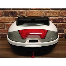 Arwic 46 Litre Beyaz  Sırt Dayamalı Kargo Modeli Motorsiklet Arka Çanta