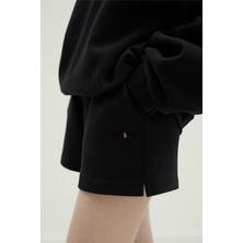 Suud Collection Siyah Ena Pamuklu Şort