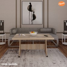 Eliusta Tekerlekli Mdf Masa %100 Mdf Orta Sehpa Mutfak Masası Yemek Masası