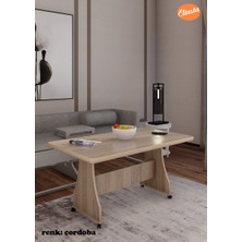 Eliusta Tekerlekli Mdf Masa %100 Mdf Orta Sehpa Mutfak Masası Yemek Masası