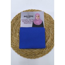 Betül Akbay Kız Çocuk Pratik Başörtü Pamuklu Meryem Model Saks Mavi