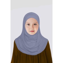 Betül Akbay Kız Çocuk Pratik Başörtü Pamuklu Meryem Model Gri