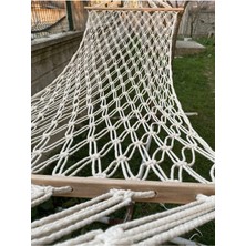 Tek Kişilik Çift Örgülü Makrome Hamak 10 Metre Bağlama Ipi 95X220 cm