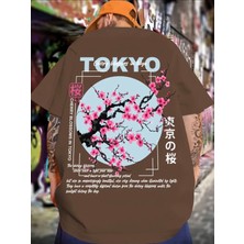 Amor Man Büyük Beden Özel Üretim Tokyo Sırt Tema Baskılı Japon Stil Battal Erkek T-Shırt